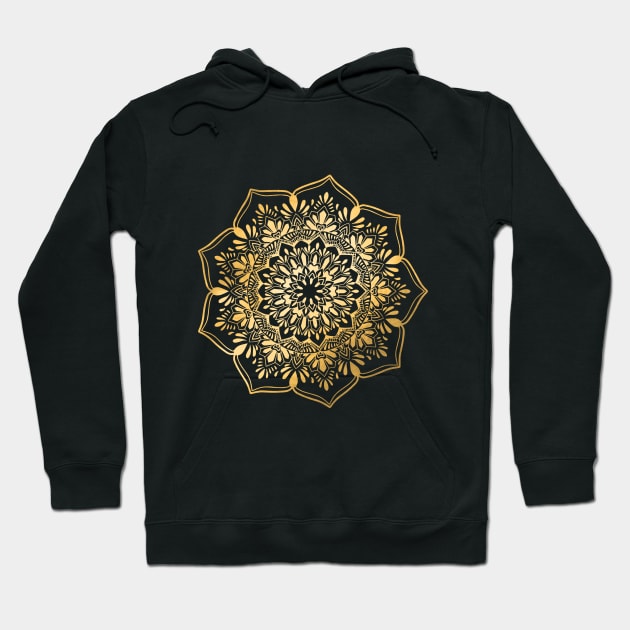 Golden Mandala Meditation Henna Inspired Buddhism Radiate Positivity Radiate Flower Geometric Design Indian Morrocan Yoga tshirt wall art phone case Hoodie by ajillustration